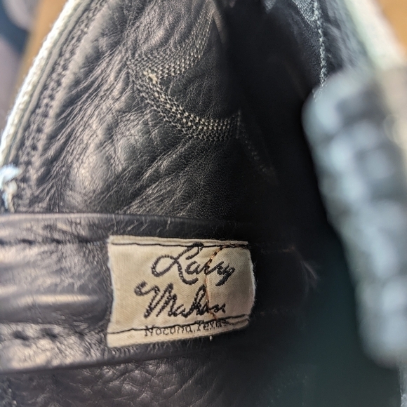 Larry Mahan boots men's size 10.5B Exotic Genuine Full Quill Ostrich black leath - Picture 12 of 14